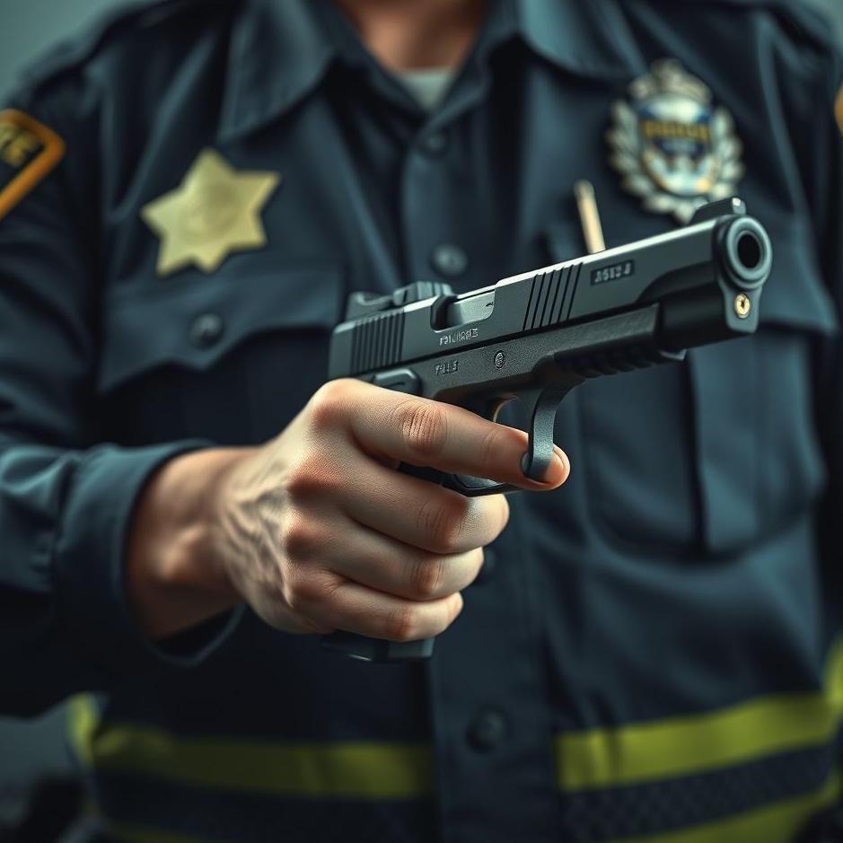 Dream : Gun in the hands of a police officer in a dream