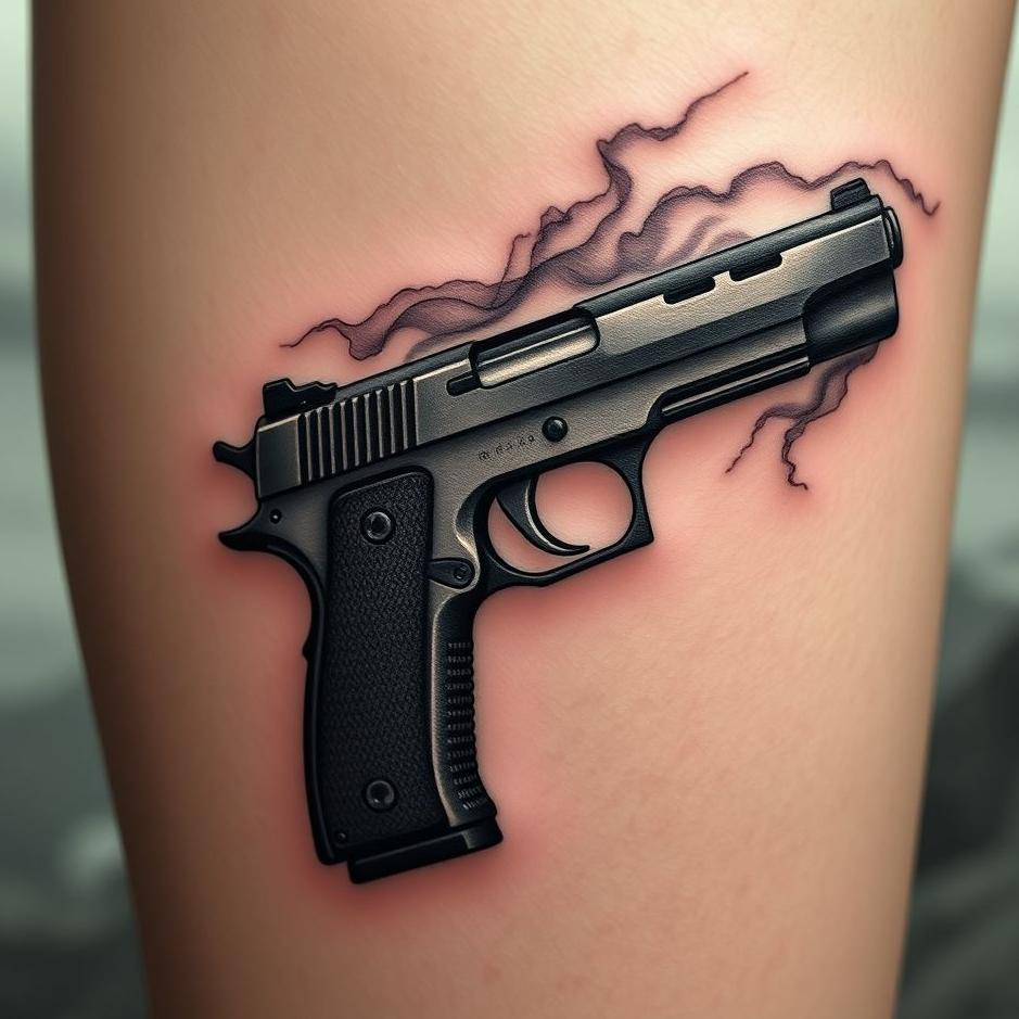Dream : Gun tattoo in a dream
