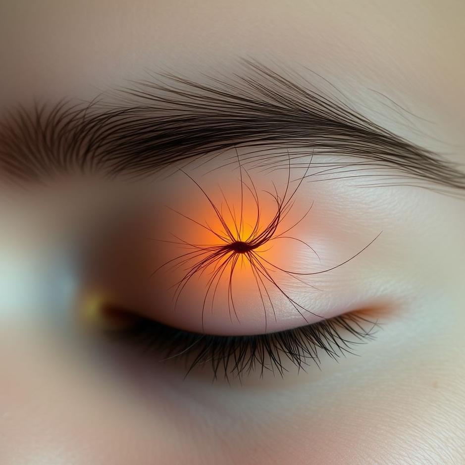 Dream : Hair in the middle of one's eyebrow in a dream