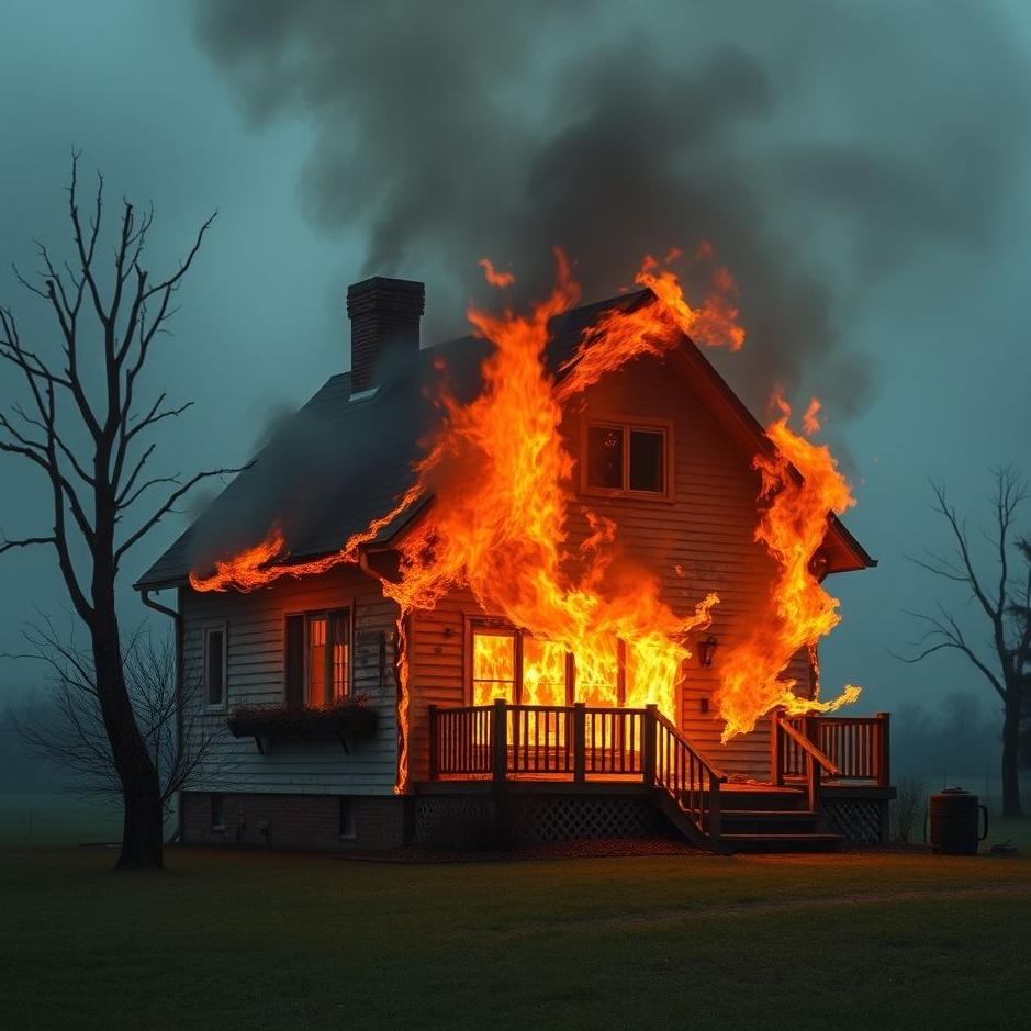 Dream : Half of the house burning in a dream