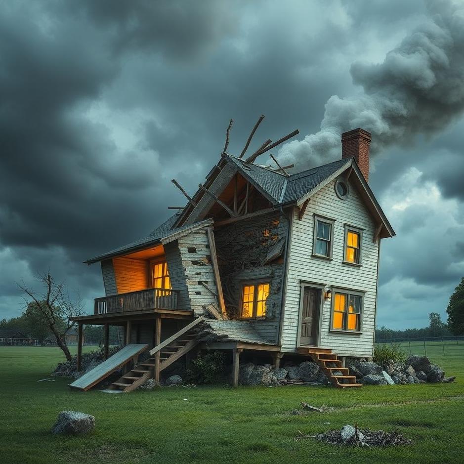 Dream : Half of the house collapsing in a dream