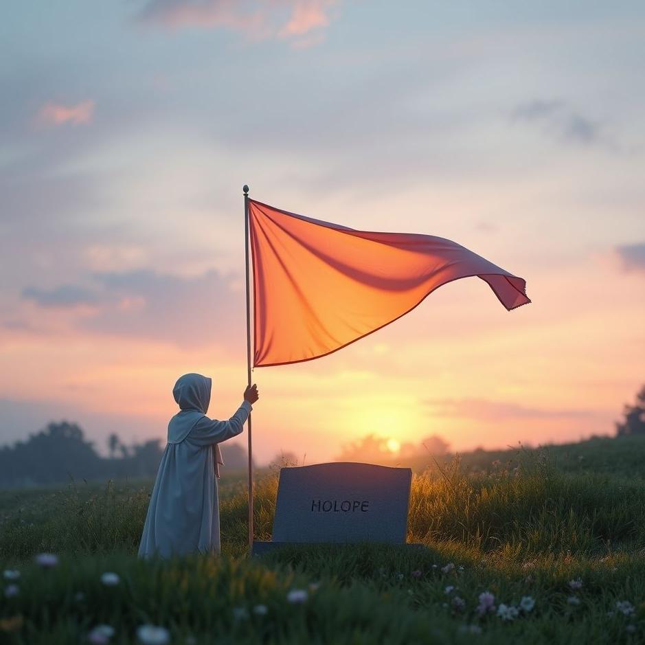 Dream : Hanging a flag on a grave in a dream