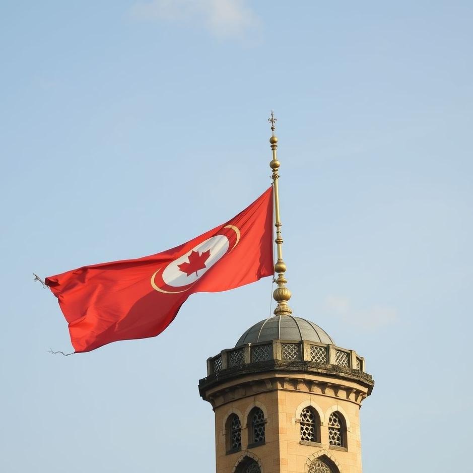 Dream : Hanging a flag on a minaret in a dream