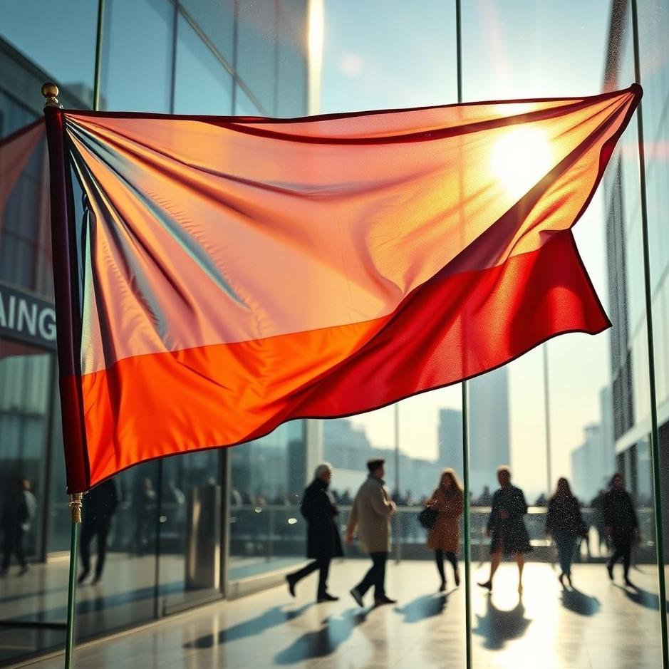 Dream : Hanging a flag on the glass 