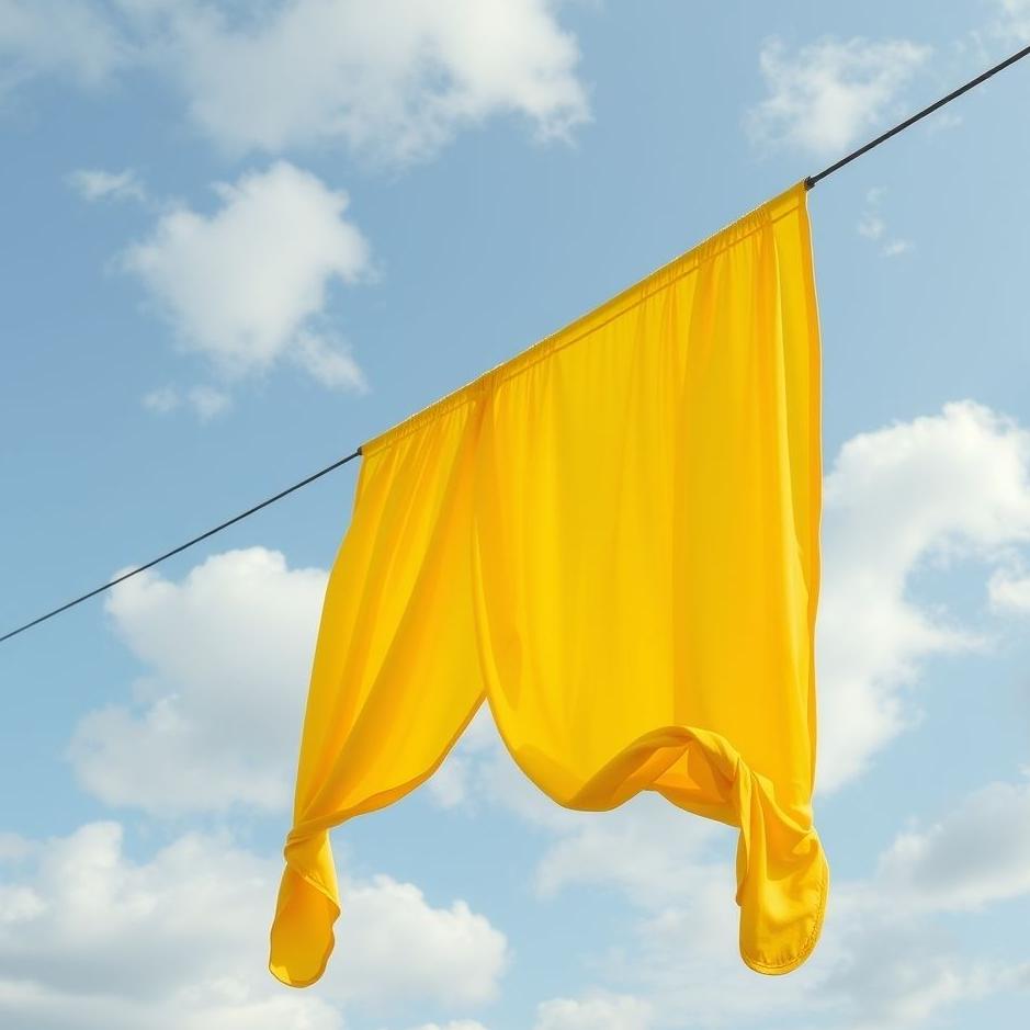 Dream : Hanging a yellow curtain in a dream