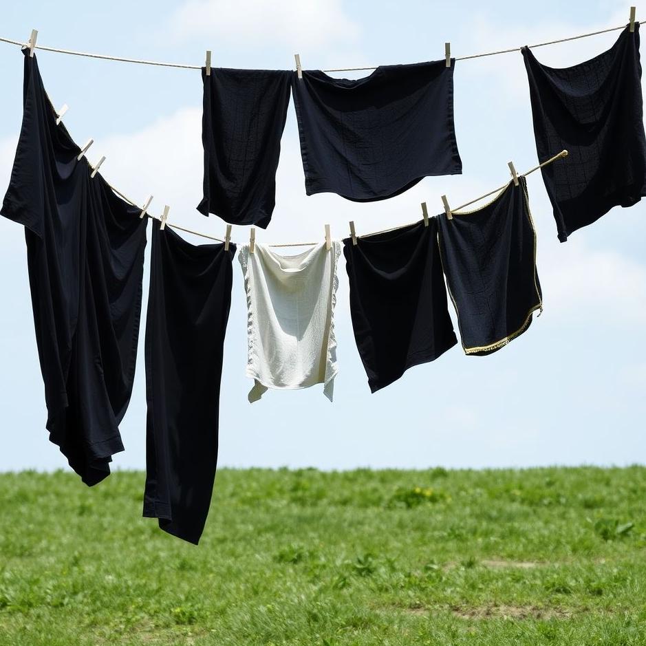 Dream : Hanging black laundry