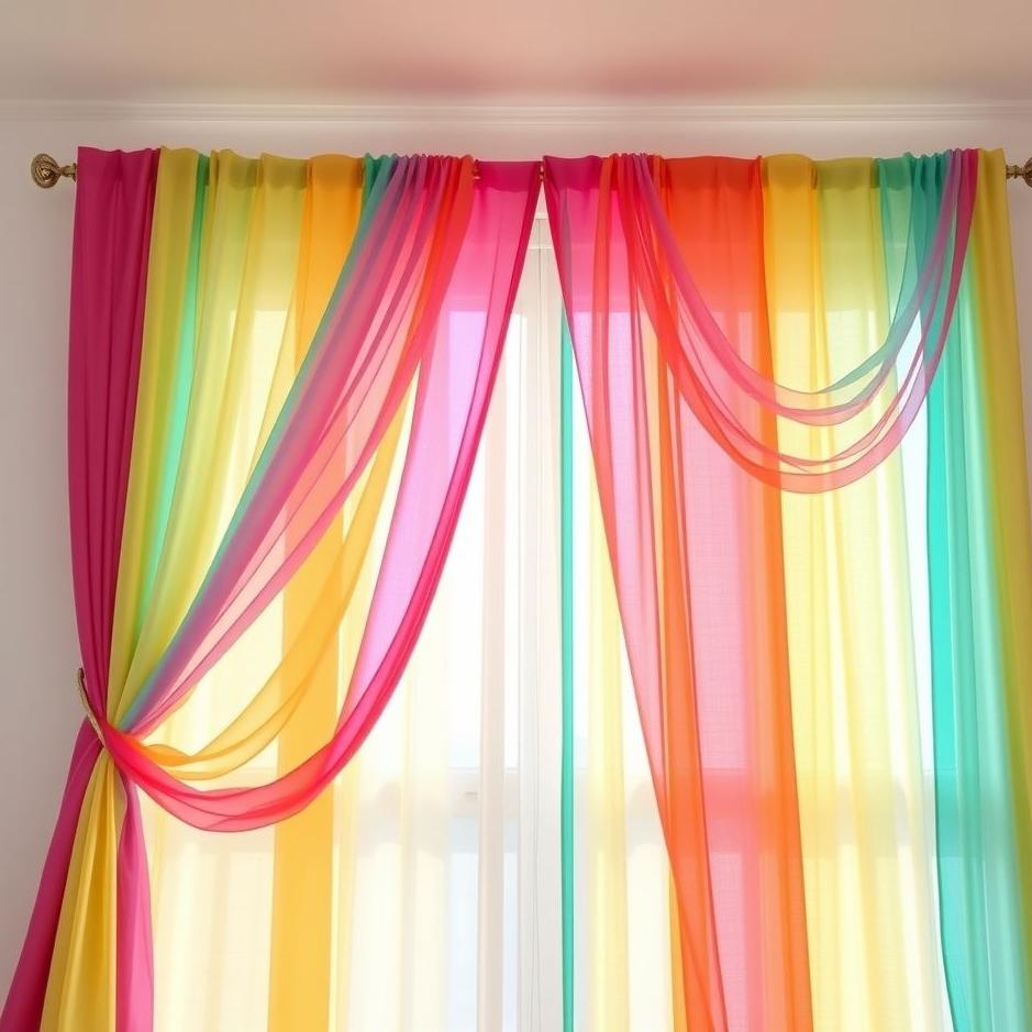 Dream : Hanging colorful curtains in your dream