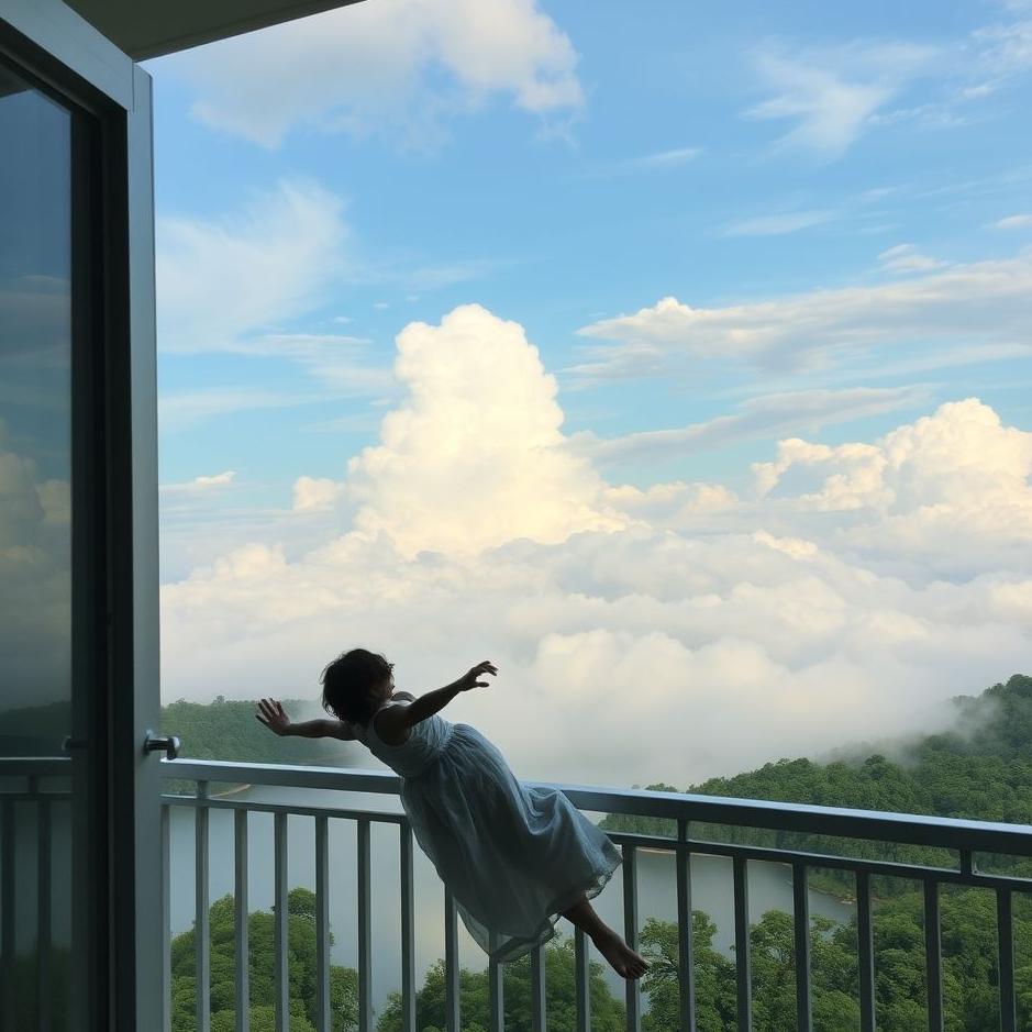 Dream : Hanging from the balcony in a dream