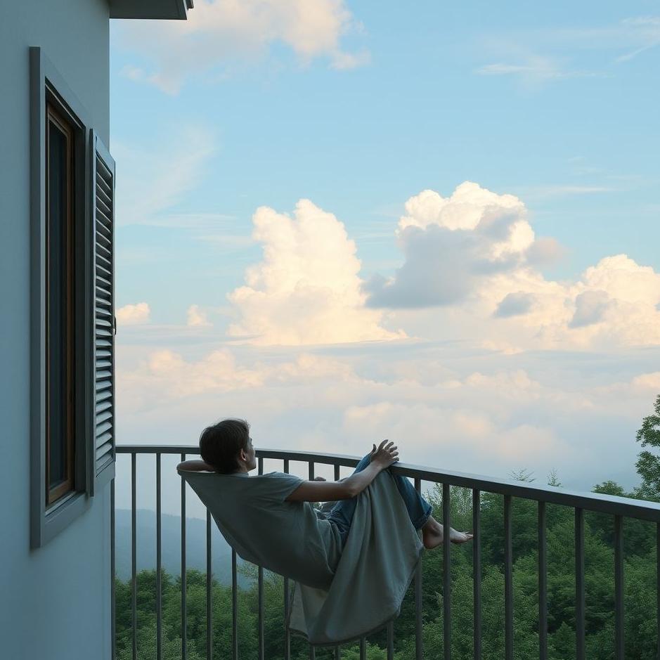 Dream : Hanging on the balcony in a dream