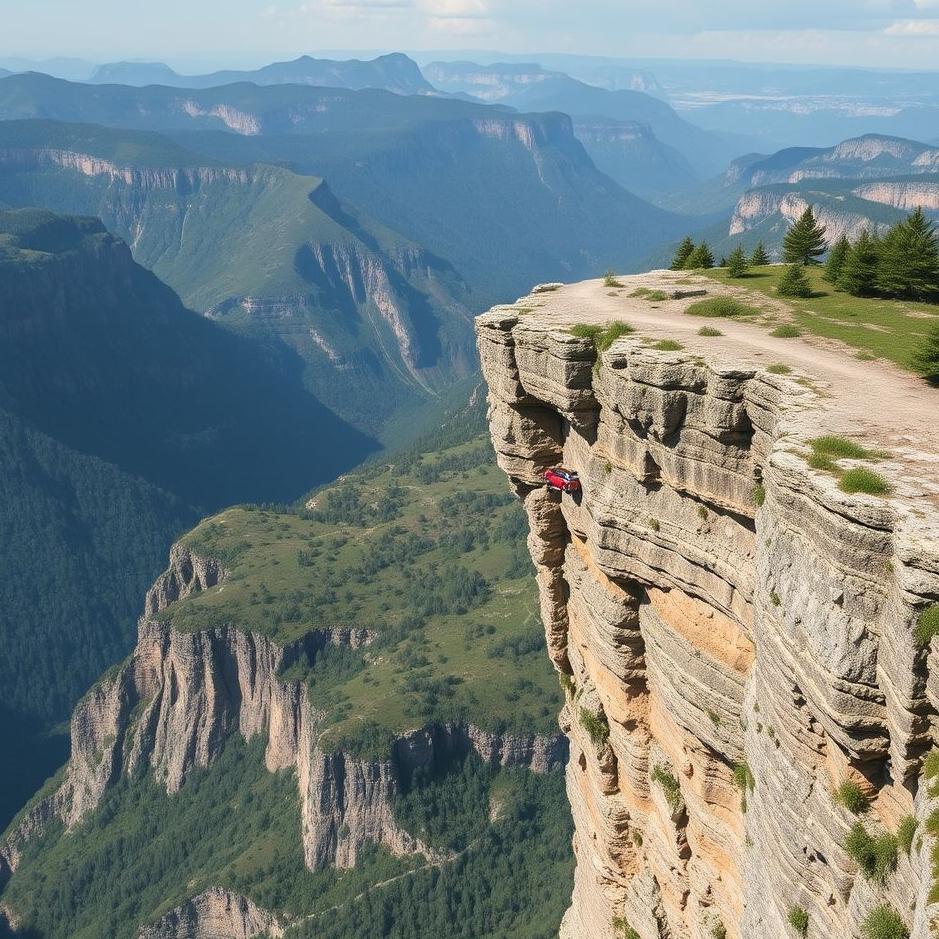 Dream : Hanging on the cliff by car