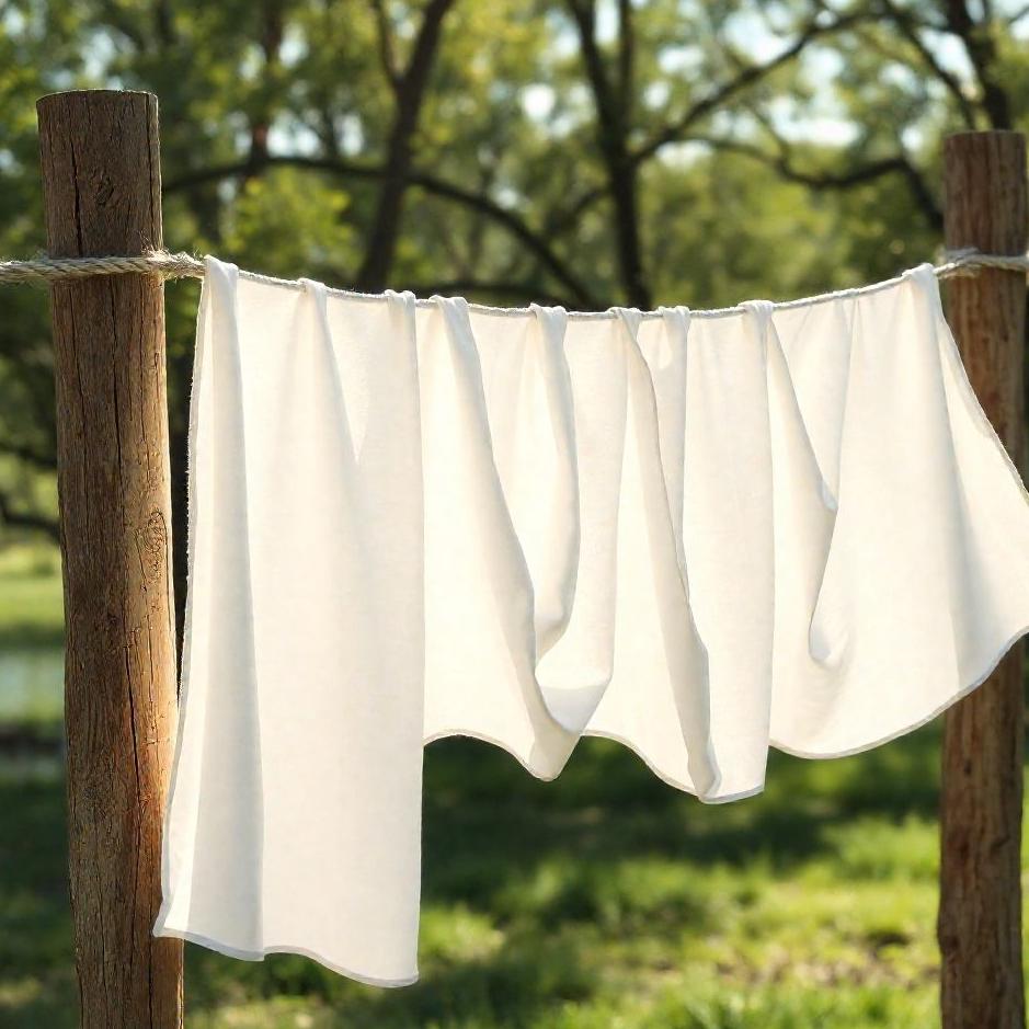 Dream : Hanging white laundry on a rope