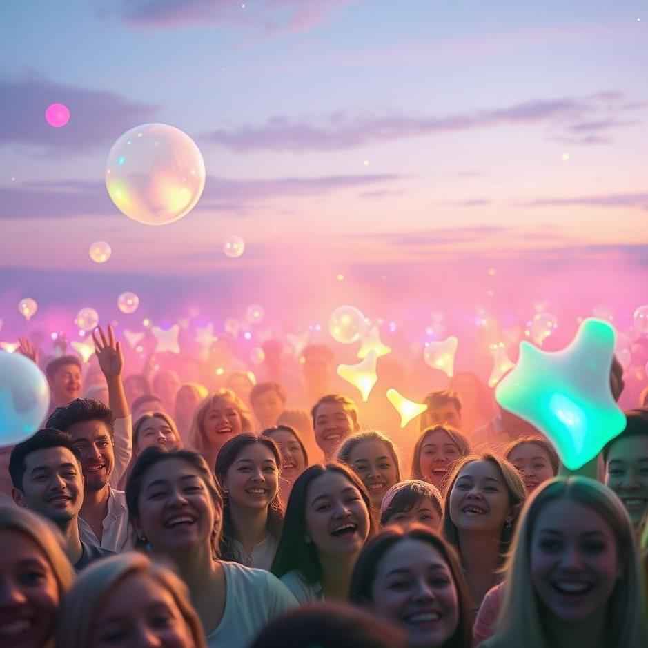 Dream : Happy crowd in a dream