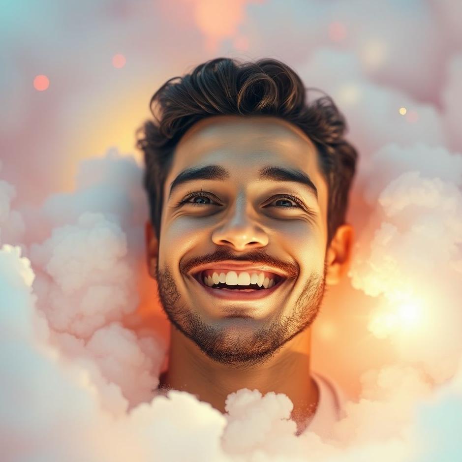 Dream : Happy man in a dream