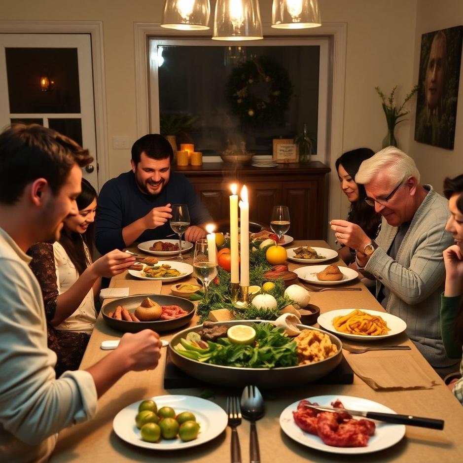 Dream : Having a feast at home