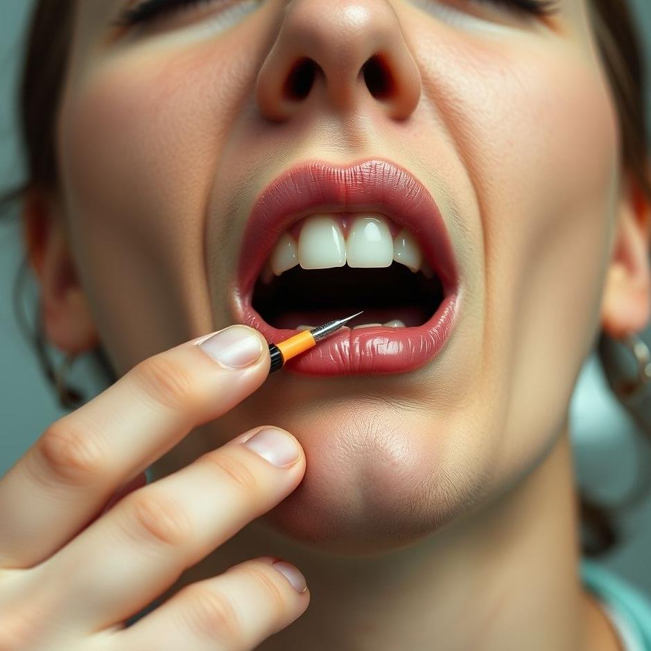 Dream : Having a needle stuck in your throat 