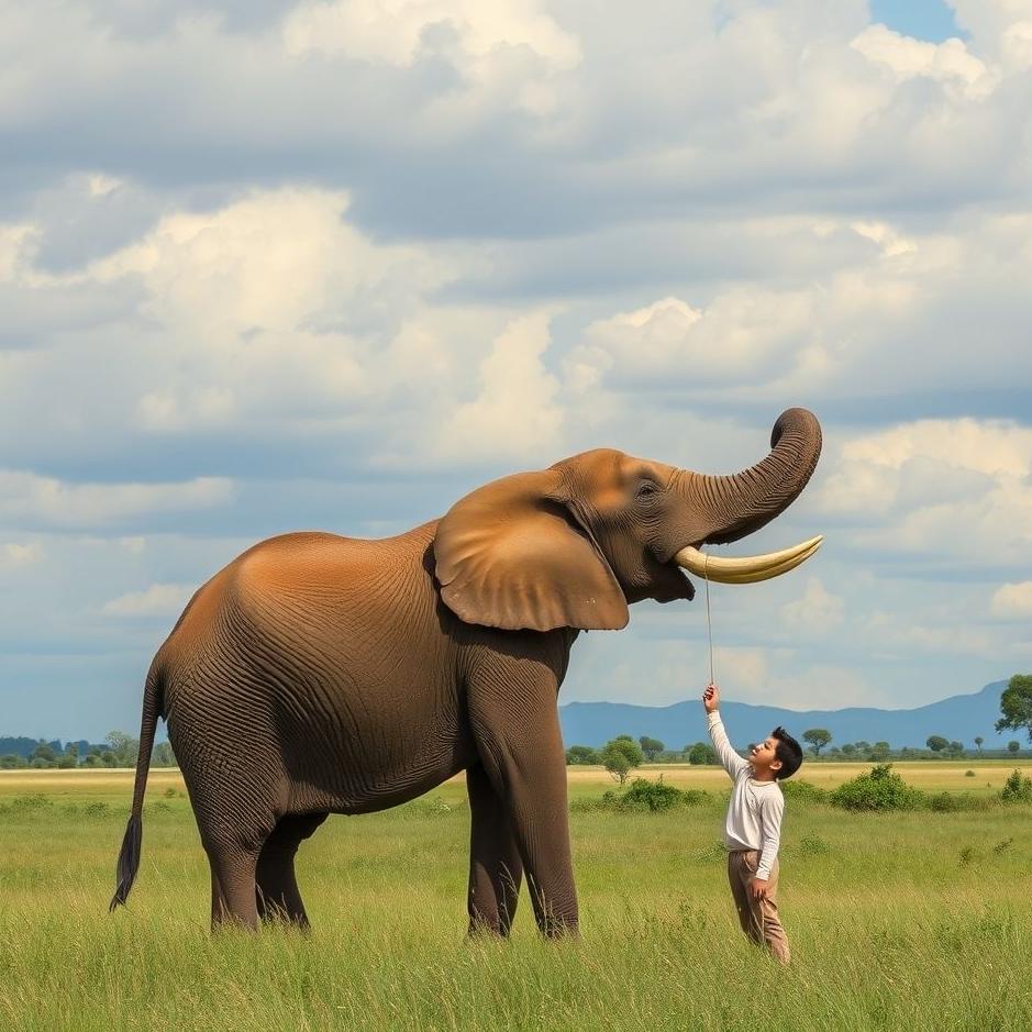Dream : Helping an elephant in a dream