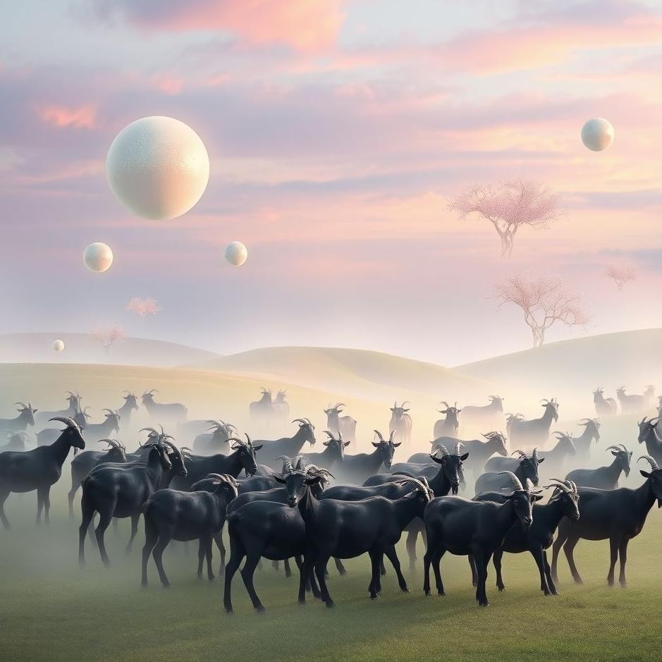 Dream : Herd of black goats grazing in a dream