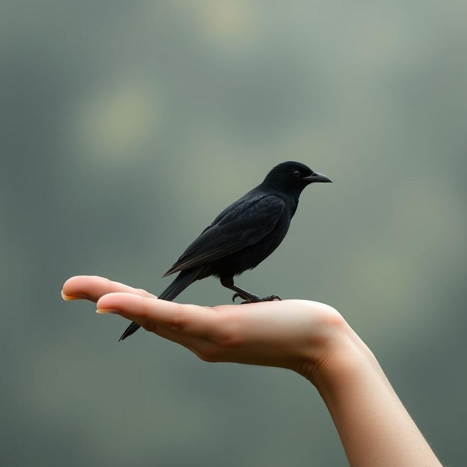 Dream : Holding a black bird in your hand in your dream