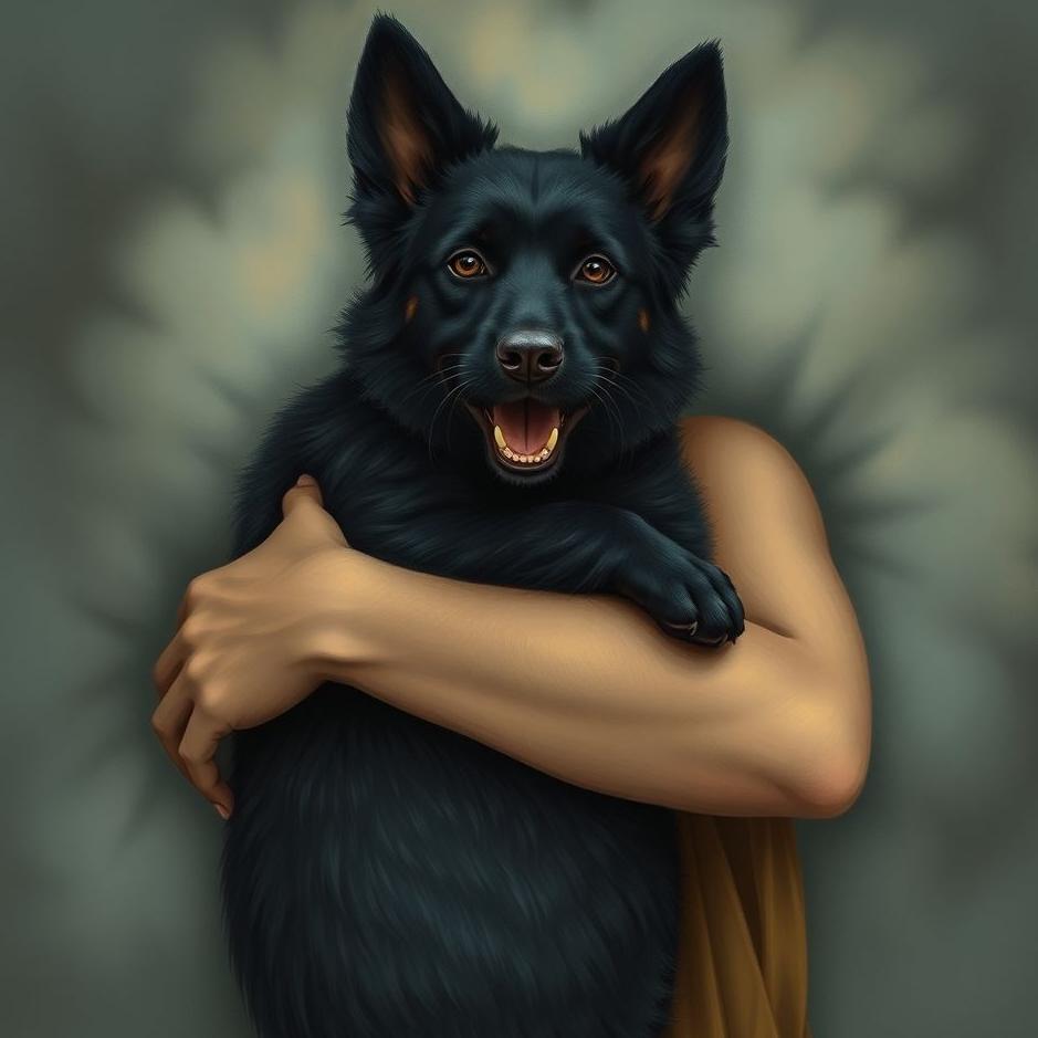 Dream : Holding a black dog in your arms in your dream