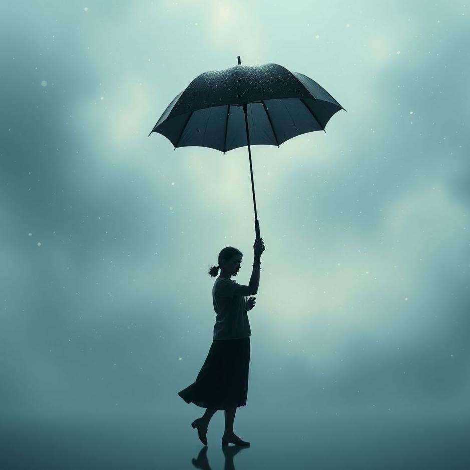 Dream : Holding a black umbrella in a dream