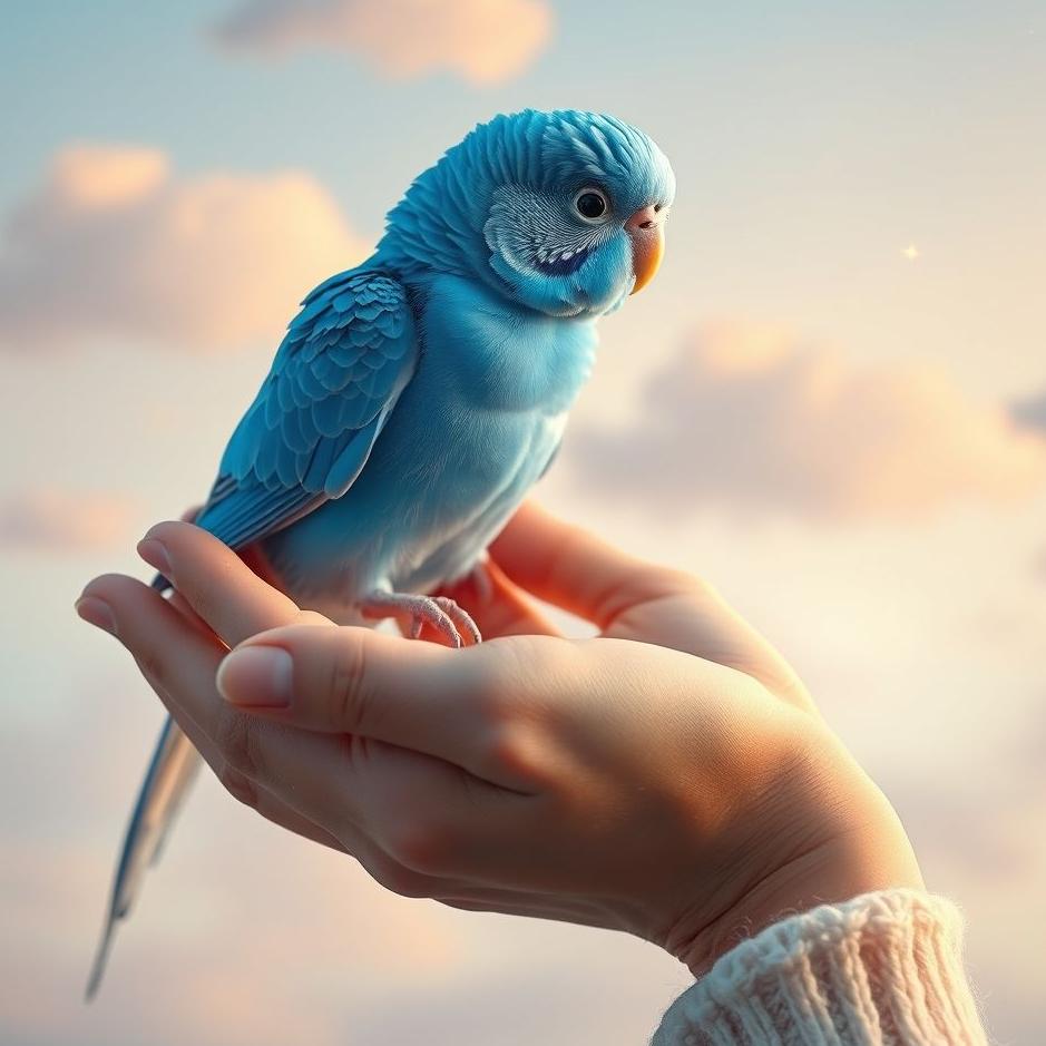 Dream : Holding a blue budgie in your dream