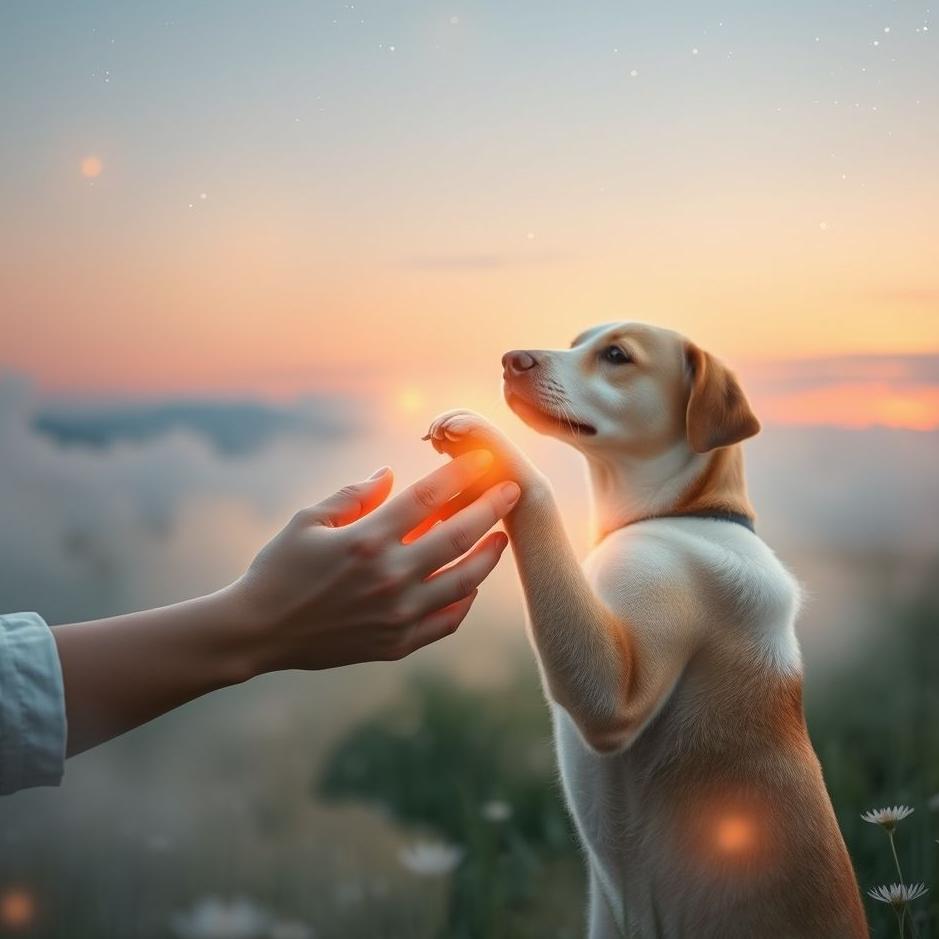 Dream : Holding a dog's hand in a dream