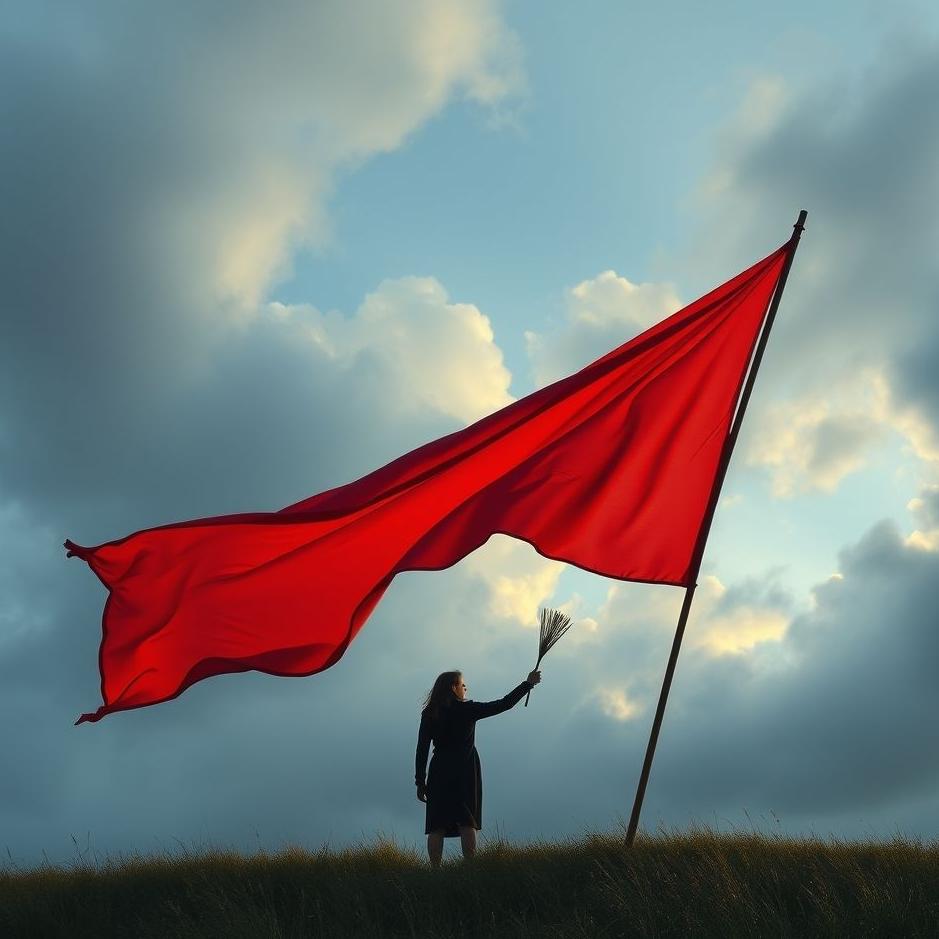 Dream : Holding a red flag in a dream
