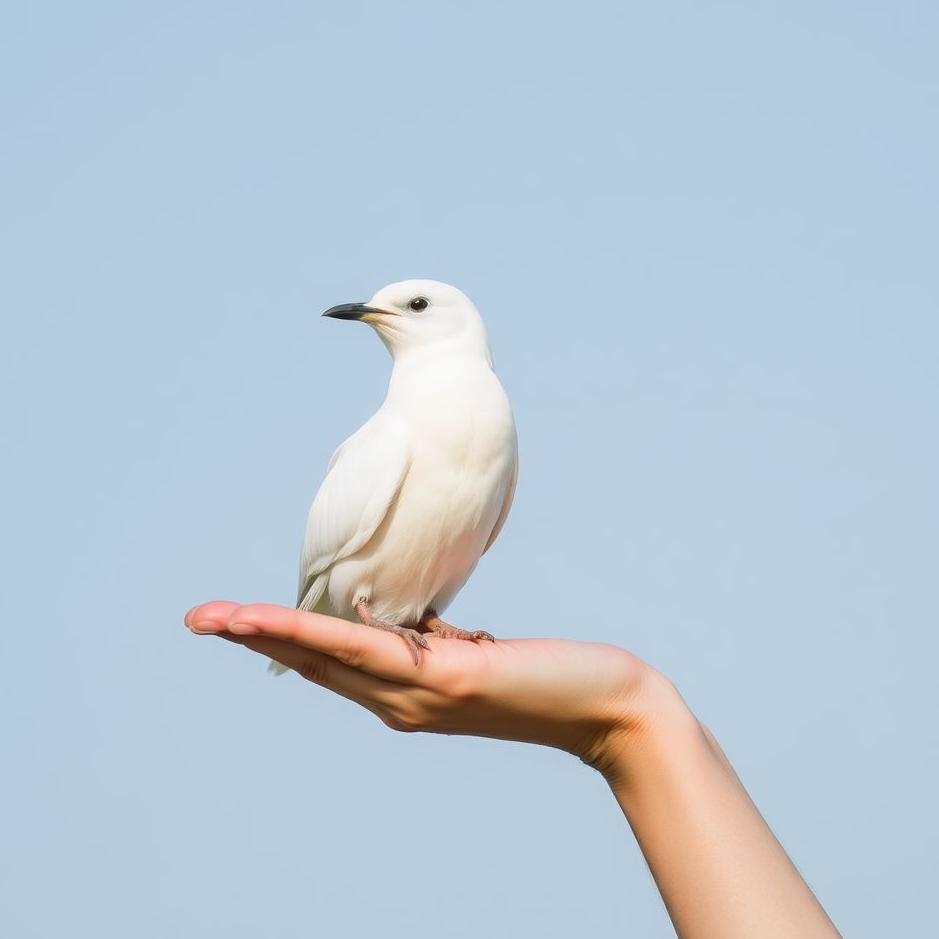Dream : Holding a white bird 