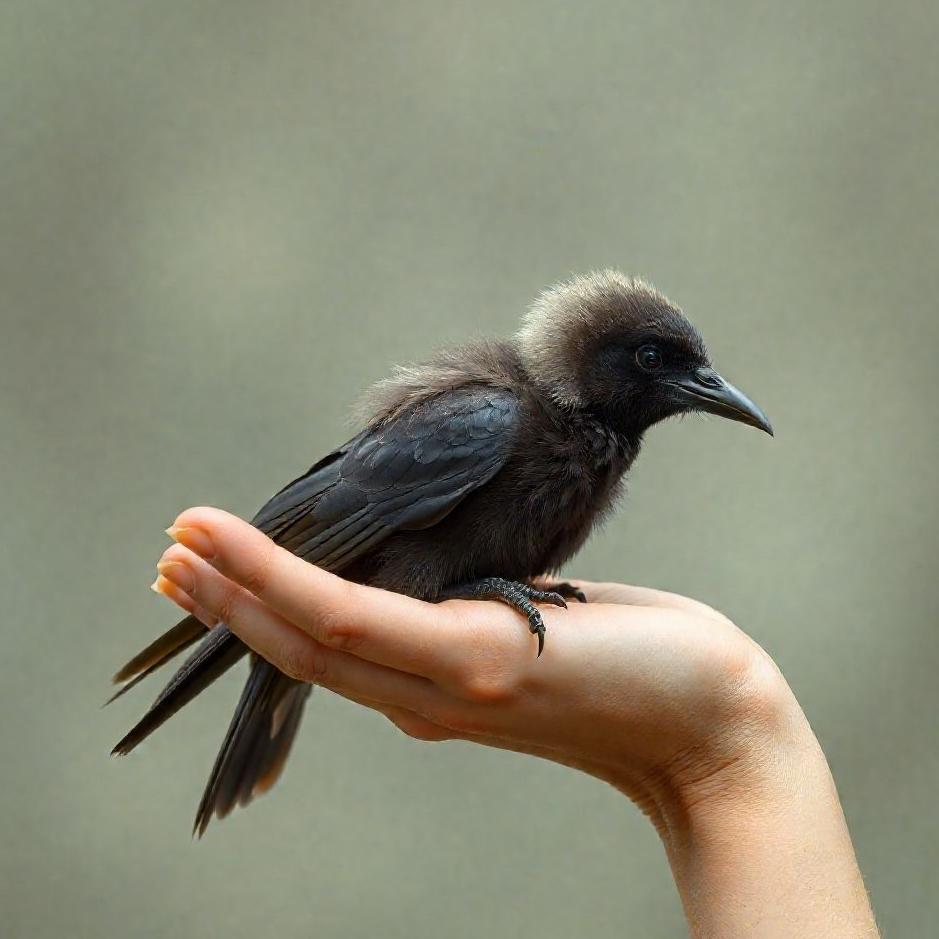 Dream : Holding a young crow in your dream