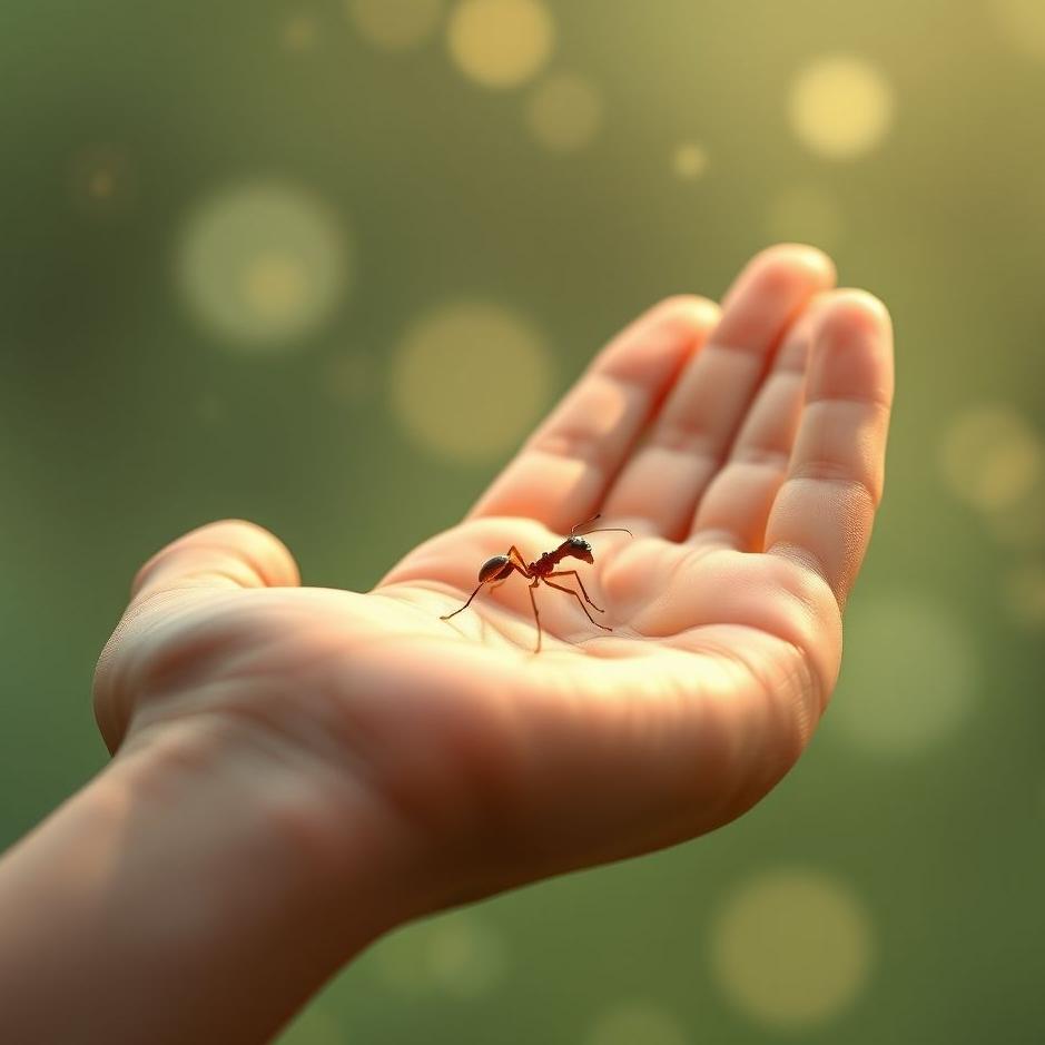 Dream : Holding an ant in your hand in a dream