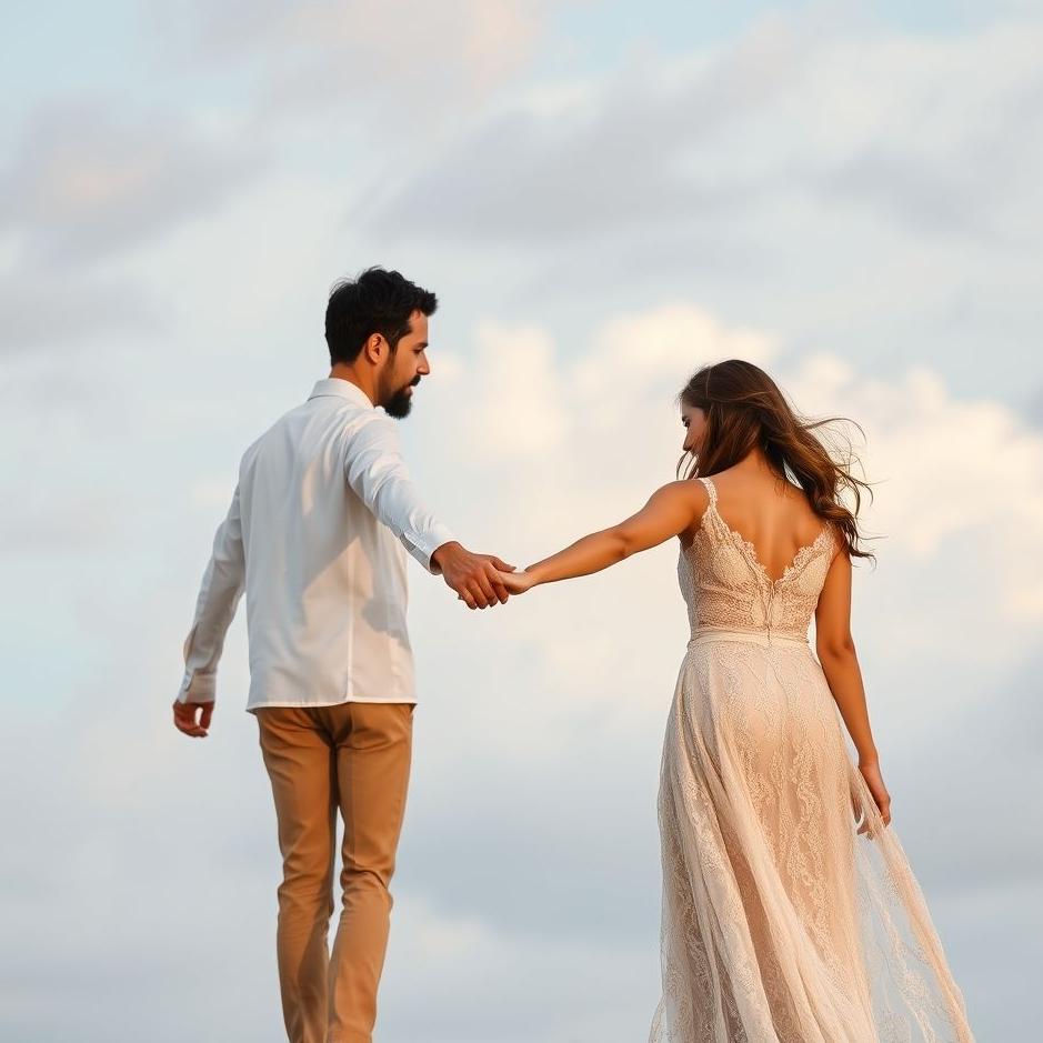 Dream : Holding hands with her husband in a dream