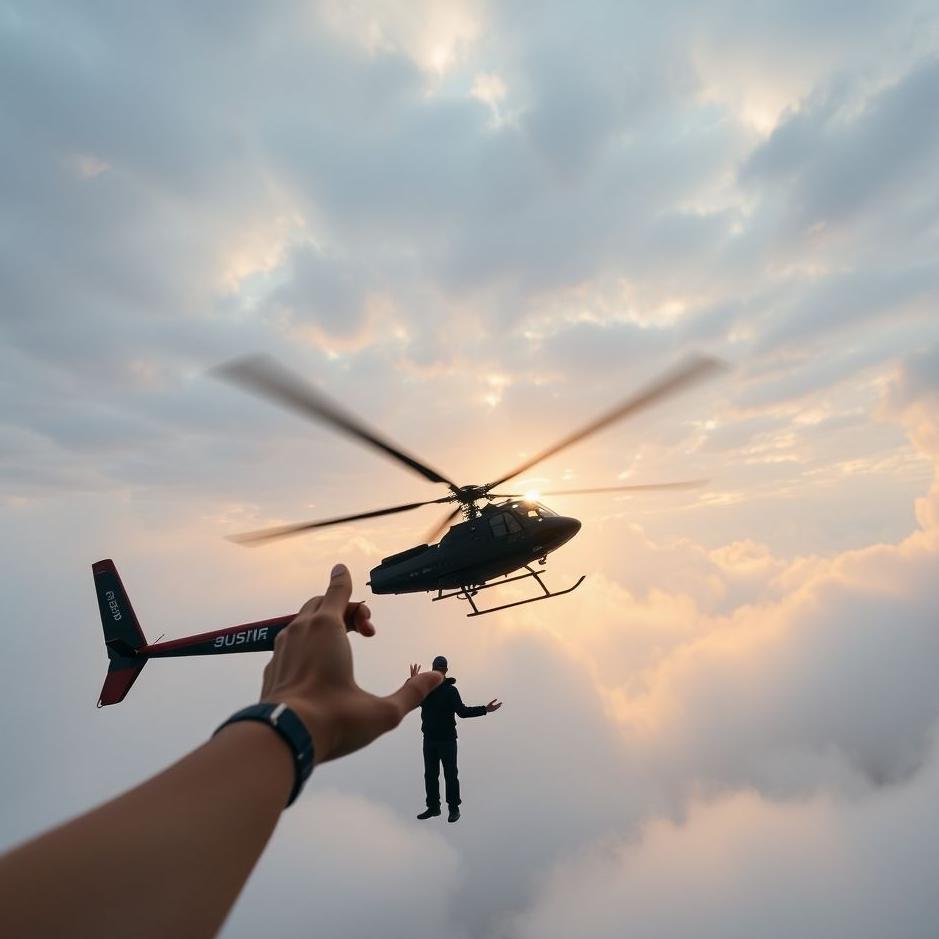 Dream : Holding on to a helicopter in a dream