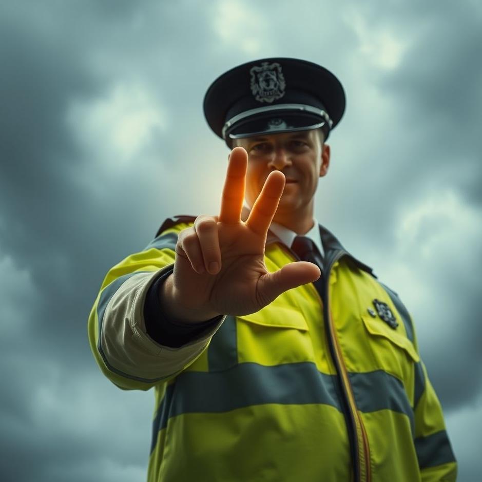 Dream : Holding the hand of a policeman in a dream