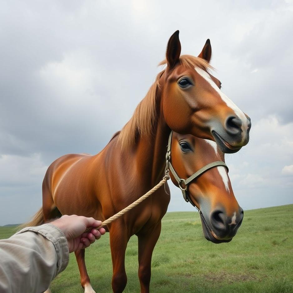 Dream : Holding the rope of a brown horse in a dream
