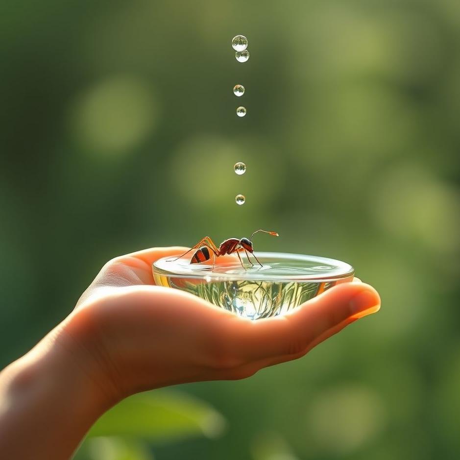Dream : Holding water to an ant in a dream