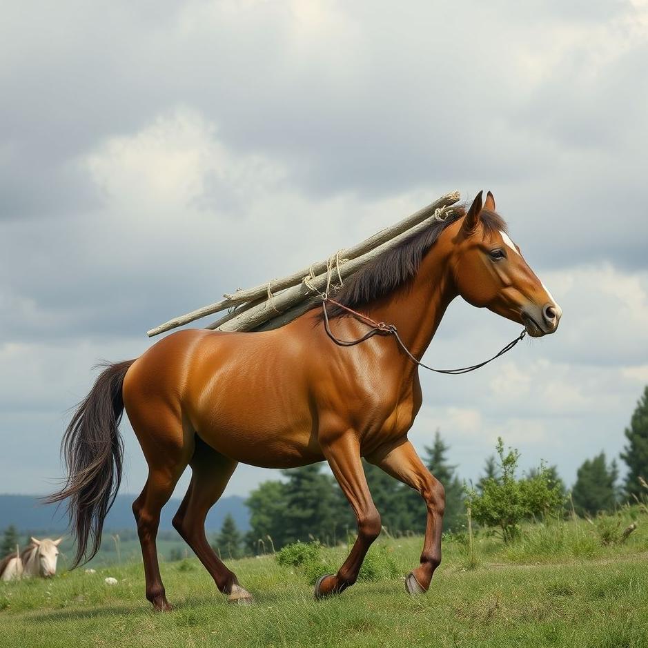 Dream : Horse carrying wood in a dream