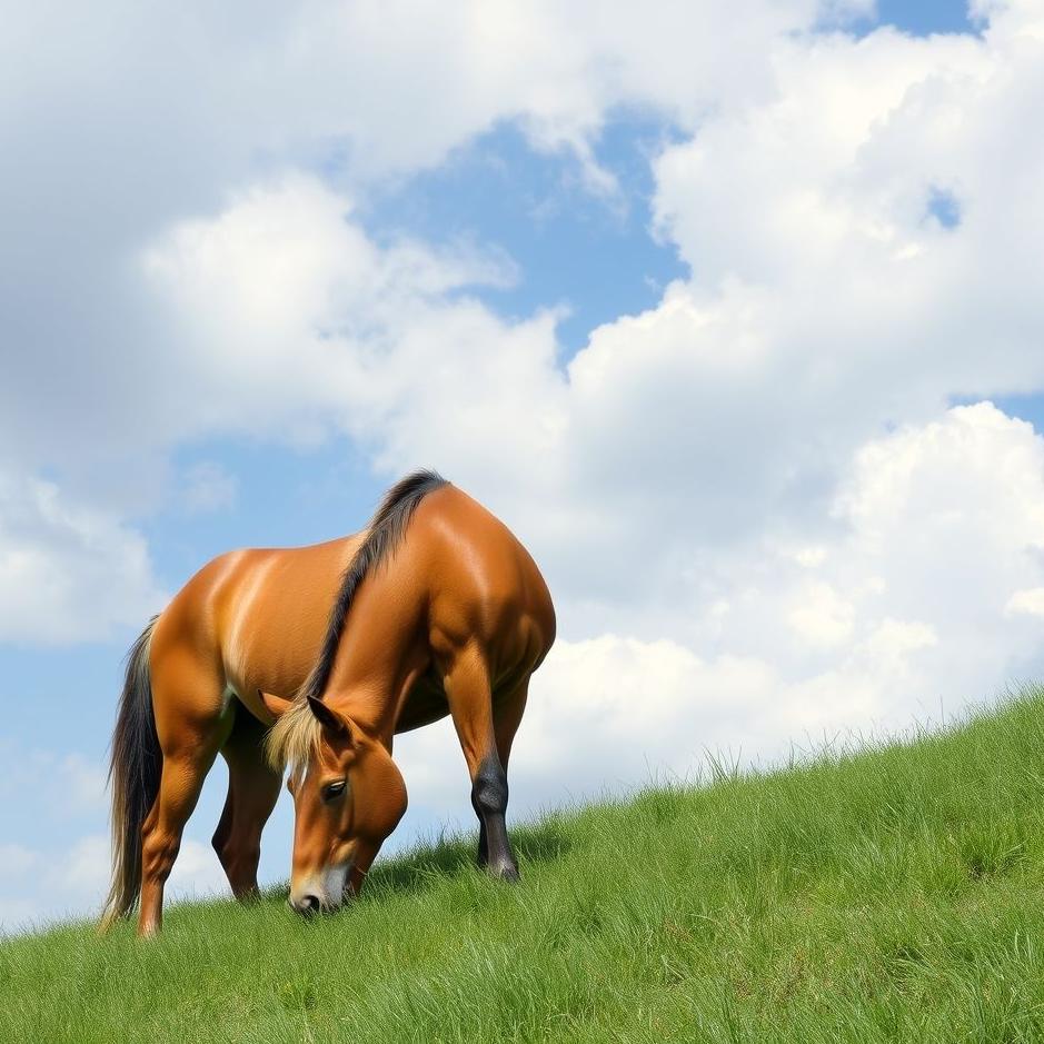 Dream : Horse eating grass in a dream