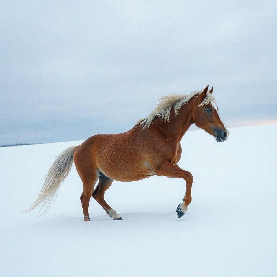 Dream : Horse on snow in a dream