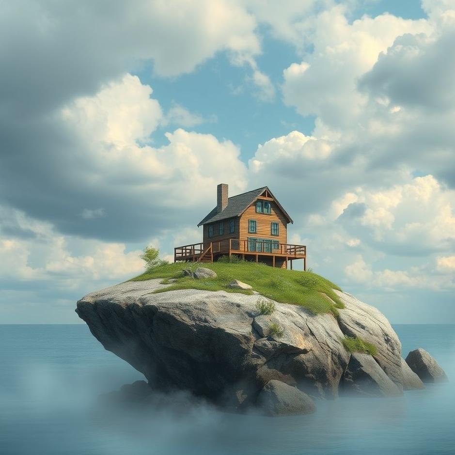 Dream : House on a rock in a dream