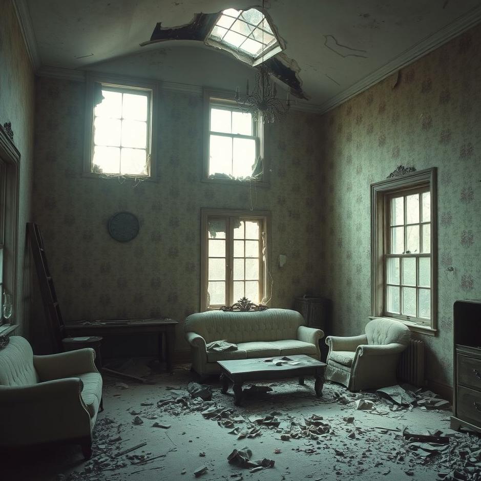 Dream : House with a ruined interior in a dream