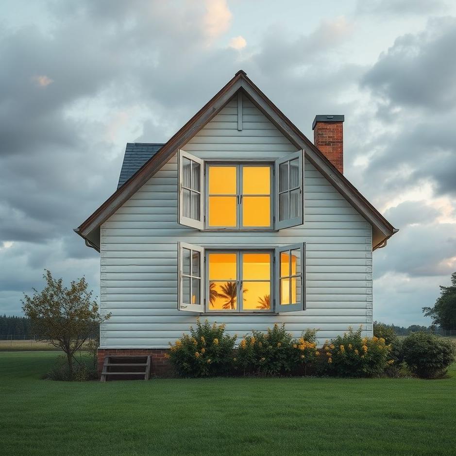 Dream : House with an open window in a dream