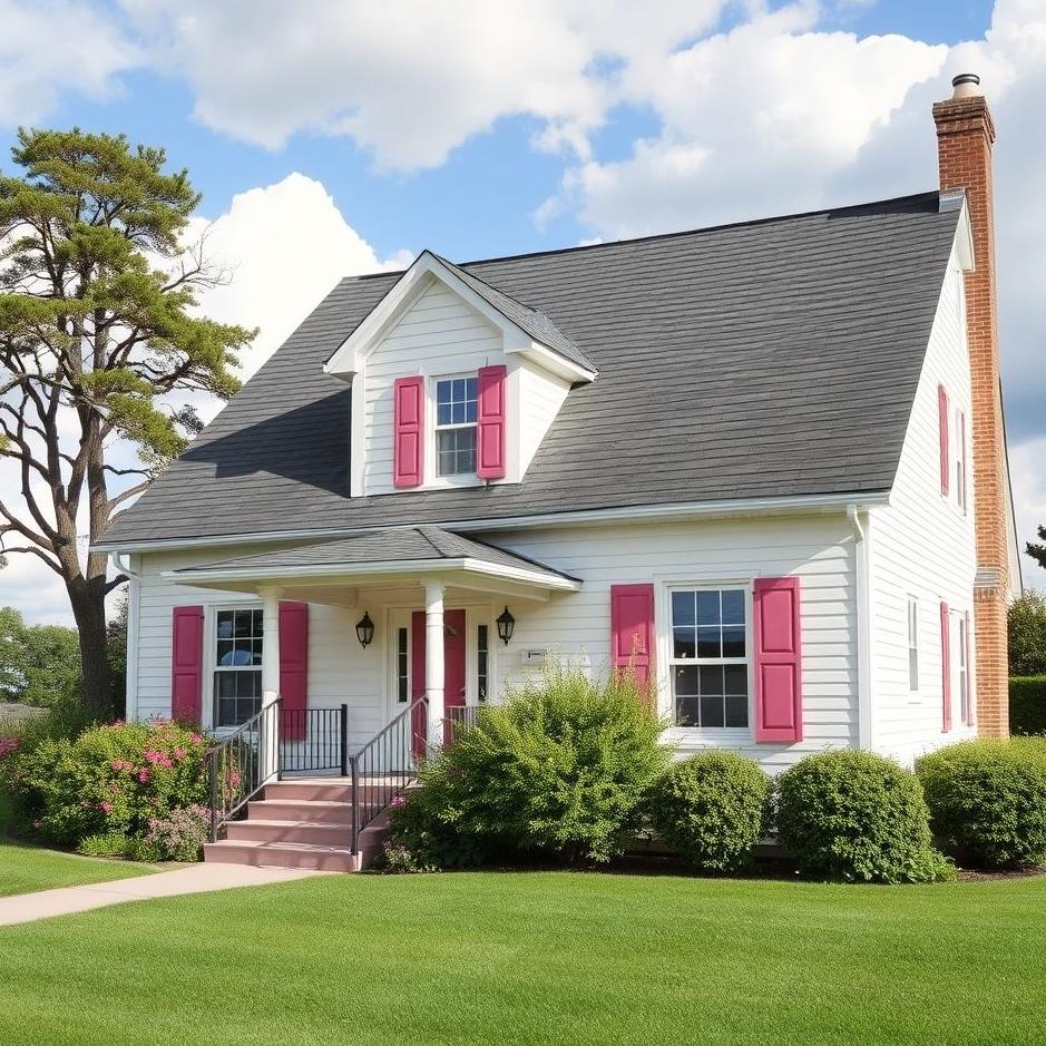 Dream : House with pink shutters in a dream