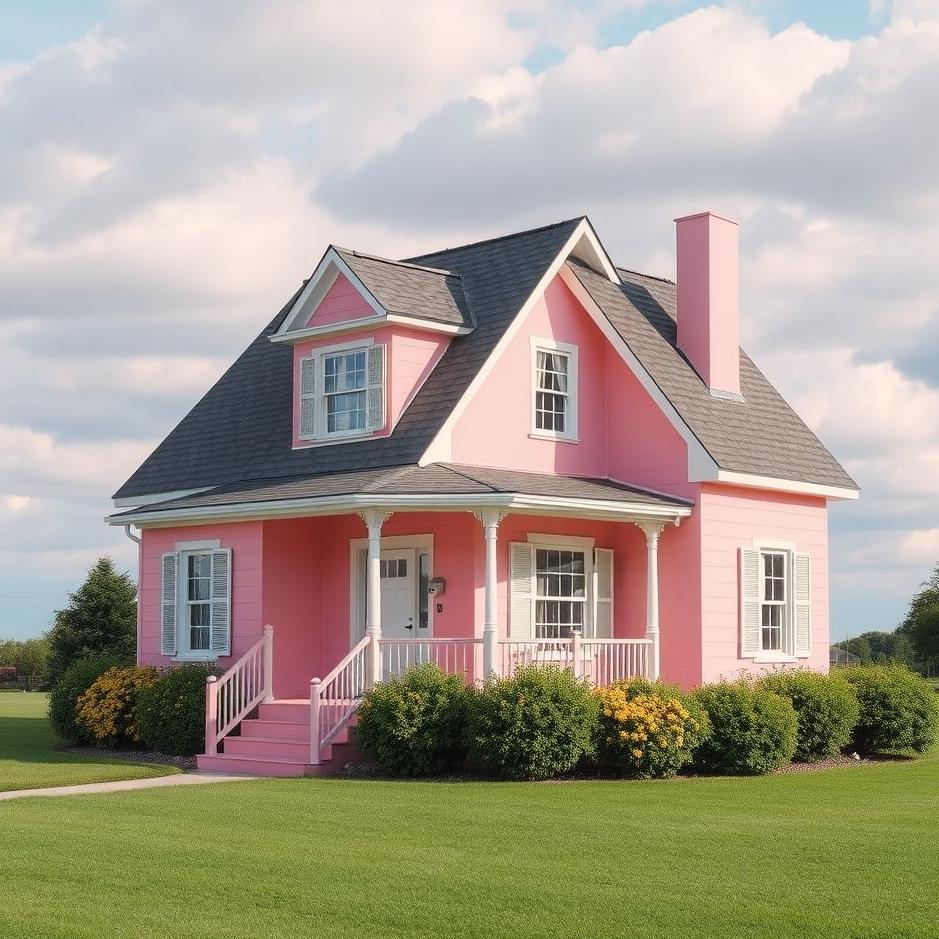 Dream : House with pink walls in a dream