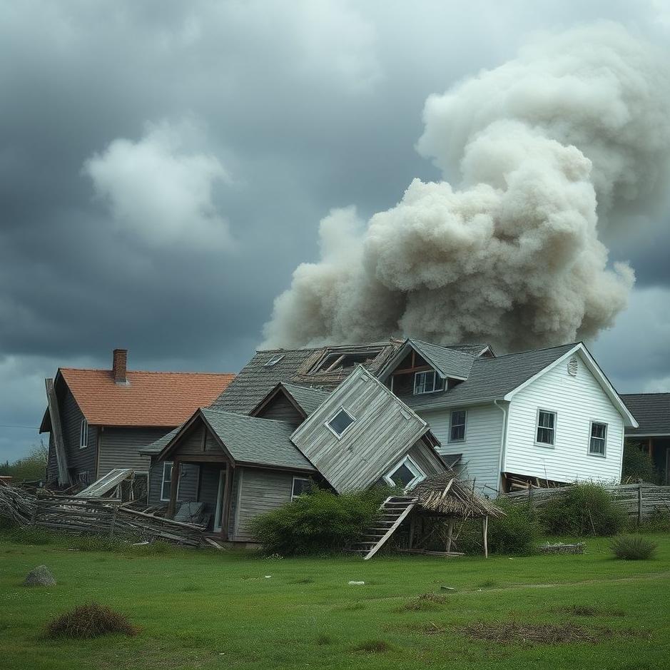 Dream : Houses collapsing from the wind in a dream
