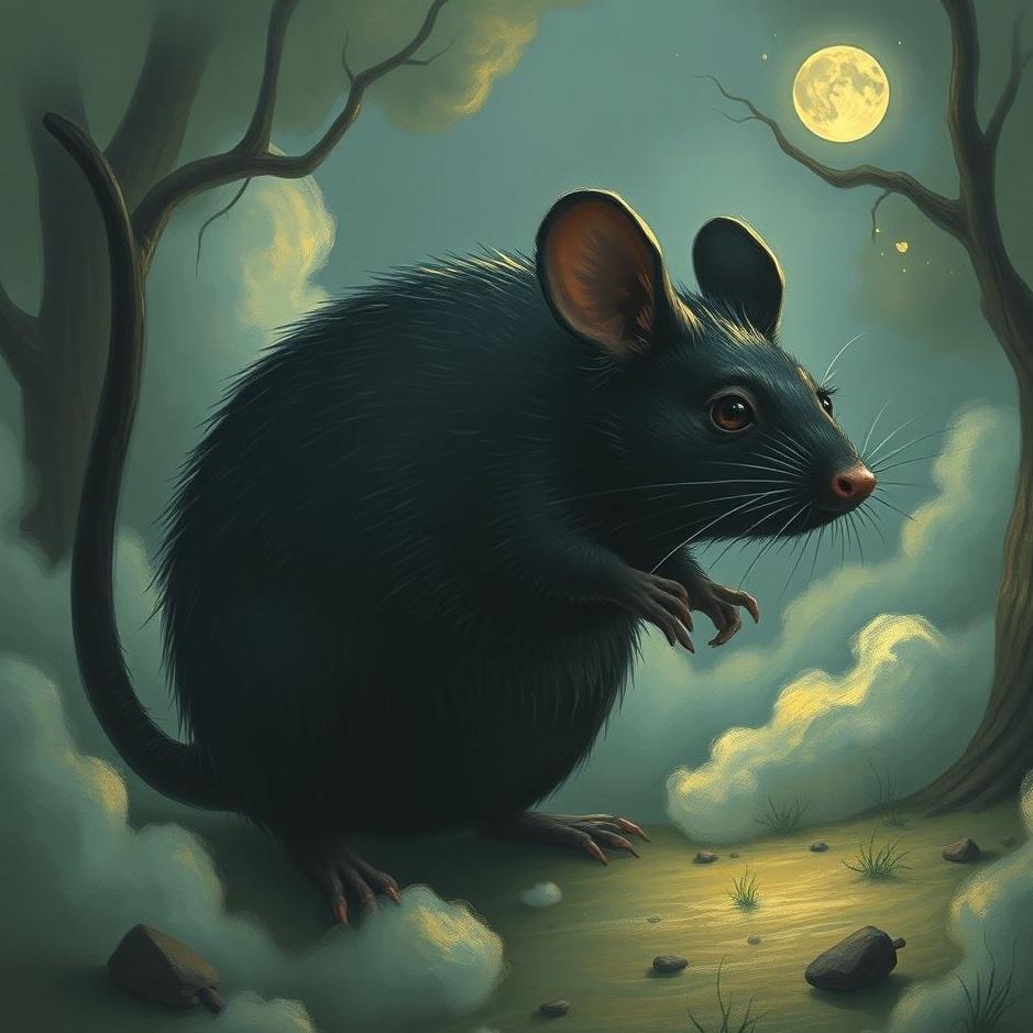 Dream : Huge black mouse in a dream