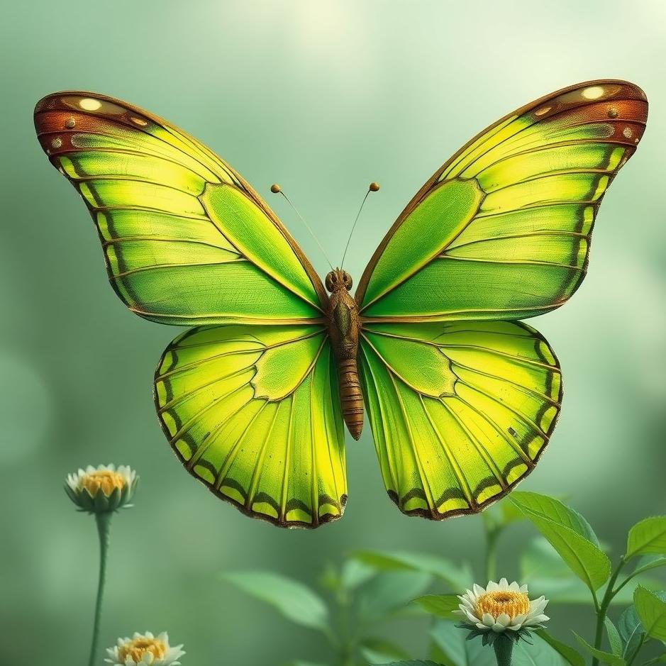 Dream : Huge green butterfly in a dream