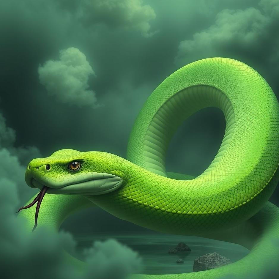 Dream : Huge green snake in a dream