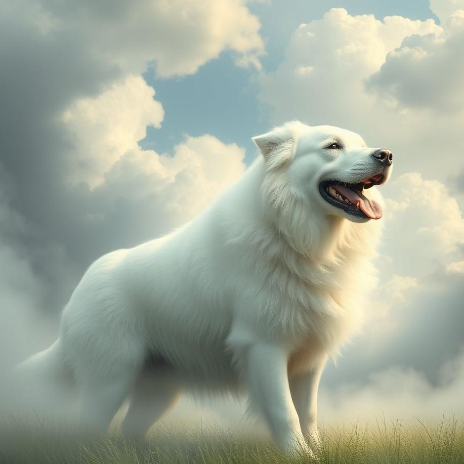 Dream : Huge white dog in a dream
