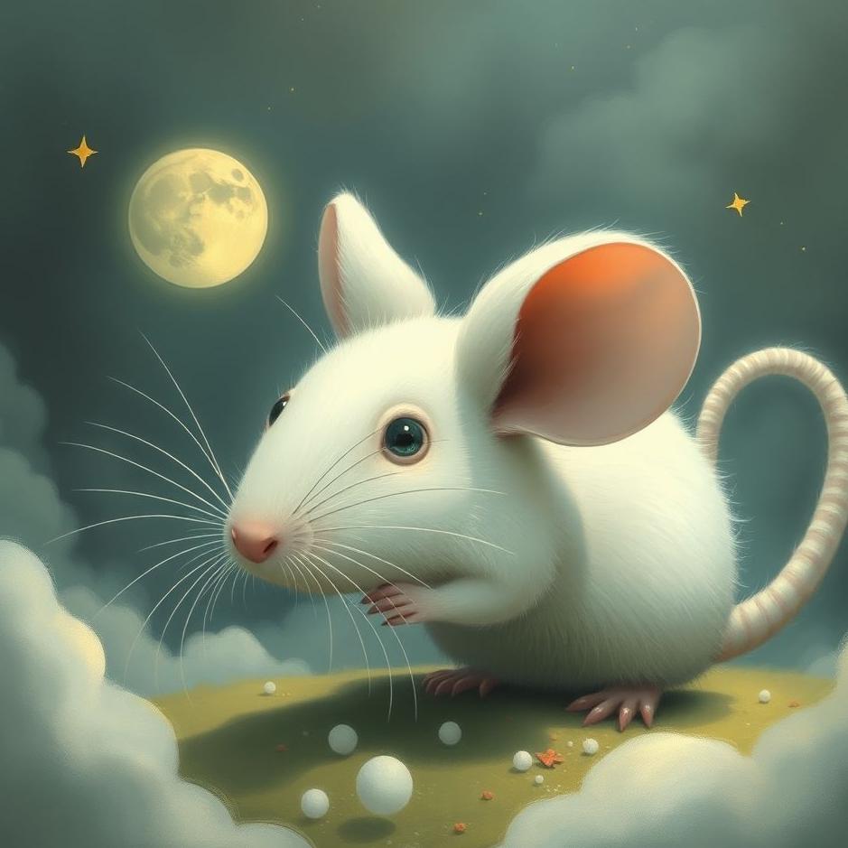 Dream : Huge white mouse in a dream