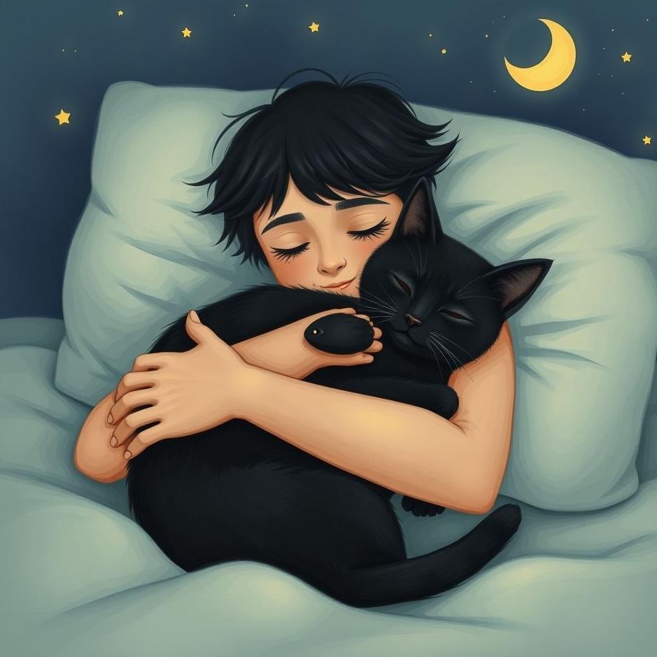 Dream : Hugging a black cat in a dream